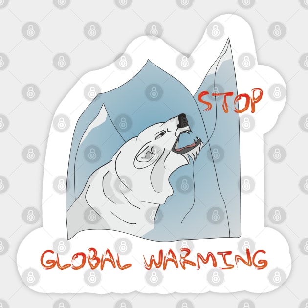 Stop global warming Sticker by Alekvik